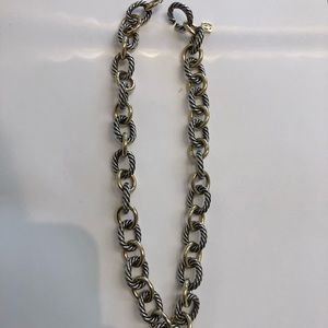 David Yurman Oval Sterling Silver & 18k necklace